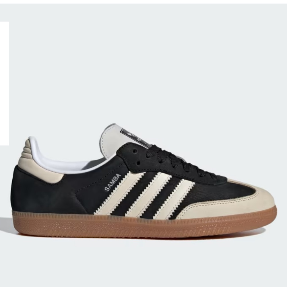 Adidas SAMBA OG SHOES, Core Black / Wonder White / Silver Metallic, 7.5